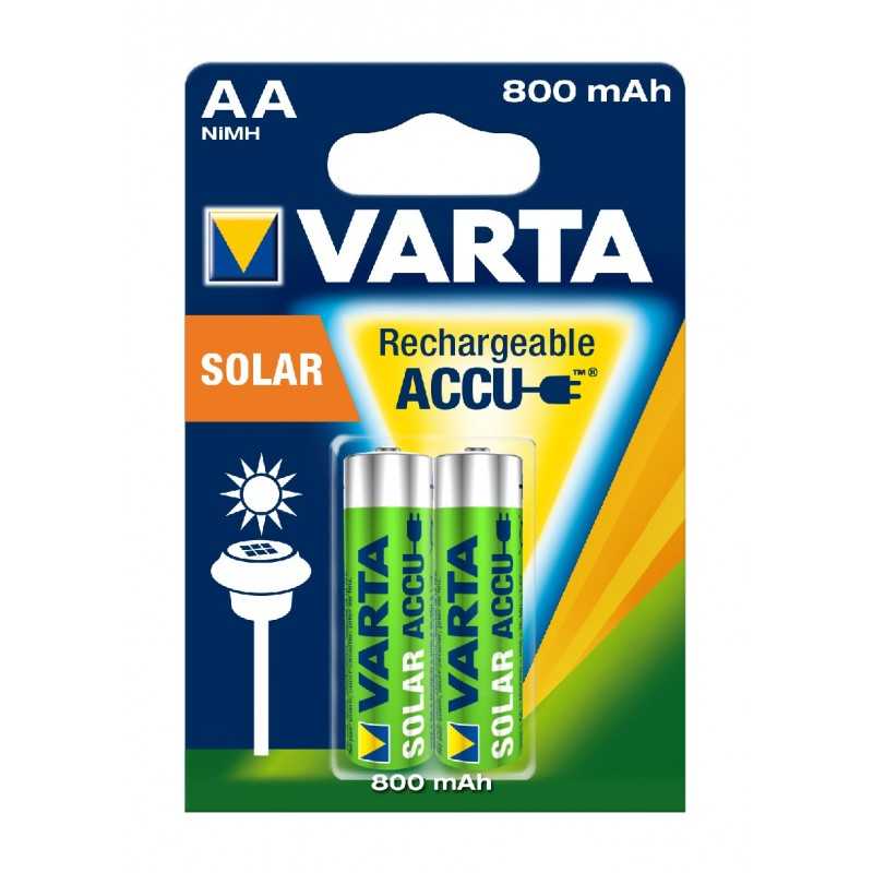 4 piles de remplacement AA 600 mAh pour lampe solaire - Smart solar.