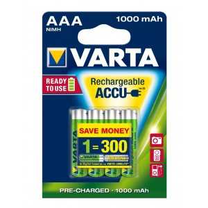 BLISTER X 4 VARTA ACCUS HR3 1000 MAH