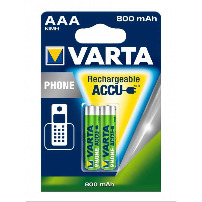 BLISTER X 2 VARTA ACCUS HR03 800MAH