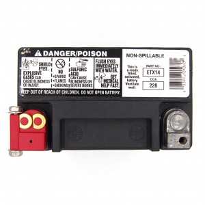 BATTERIE HARLEY DAVIDSON AGM ETX14 + GAUCHE