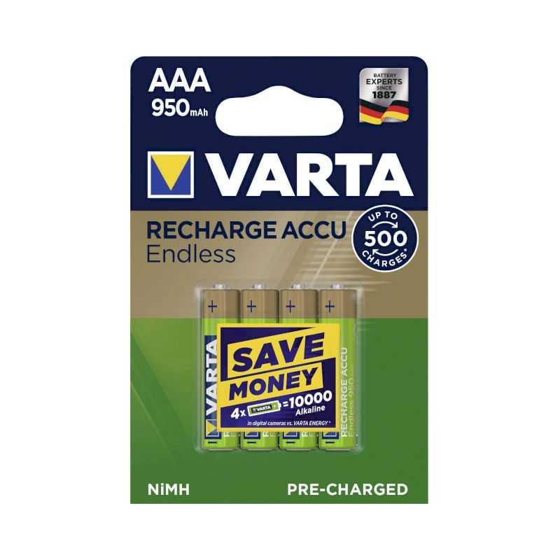VARTA ACCU ENDLESS AAA/R03 X4 950MAH