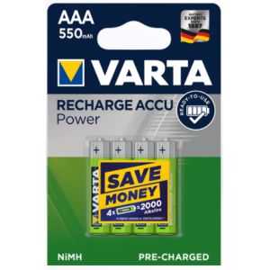 VARTA ACCU AAA/R03 X4 550MAH POUR LAMPE SOLAIRE
