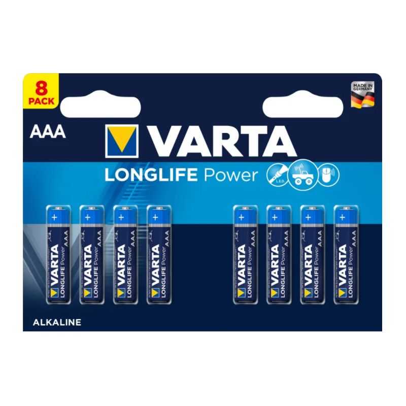 VARTA LONGLIFE POWER PILE ALCALINE AAA/LR03 X8
