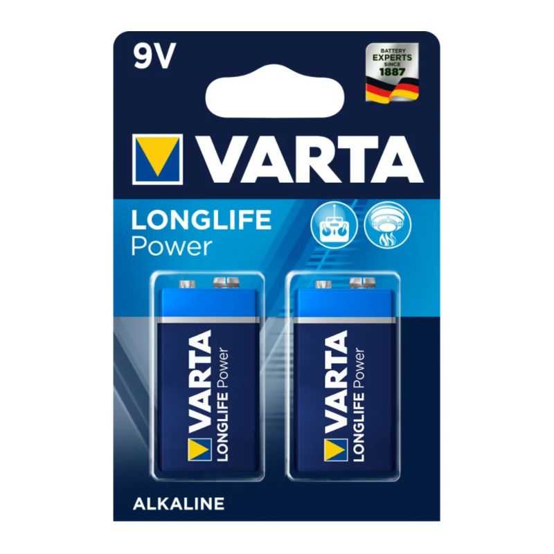 VARTA LONGLIFE POWER PILE ALCALINE 9V / 6LR61 - 1.5V - BL2