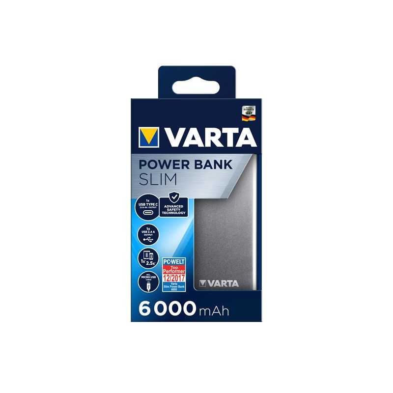 VARTA POWERBANK 6000MAH SLIM CABLE