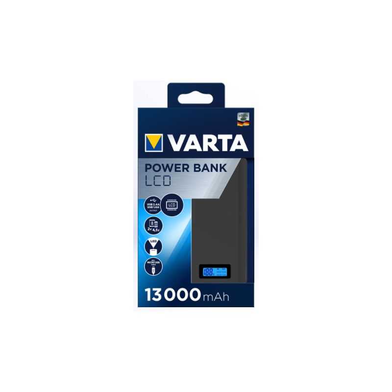 POWERBANK 13000MAH MICRO USB IN 2 X USB OUT (2.4A+ 1A) VARTA