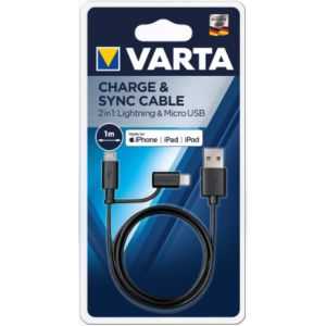 VARTA CABLE USB IN / LIGHTNING + MICRO USB OUT