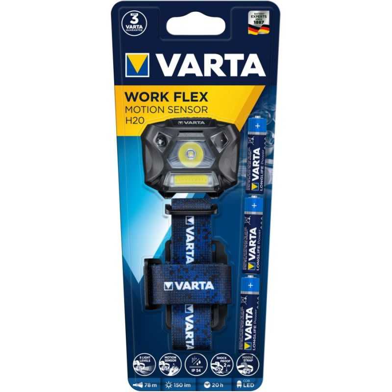 VARTA FRONTALE SENSOR LED + 3AAA FOURNIES