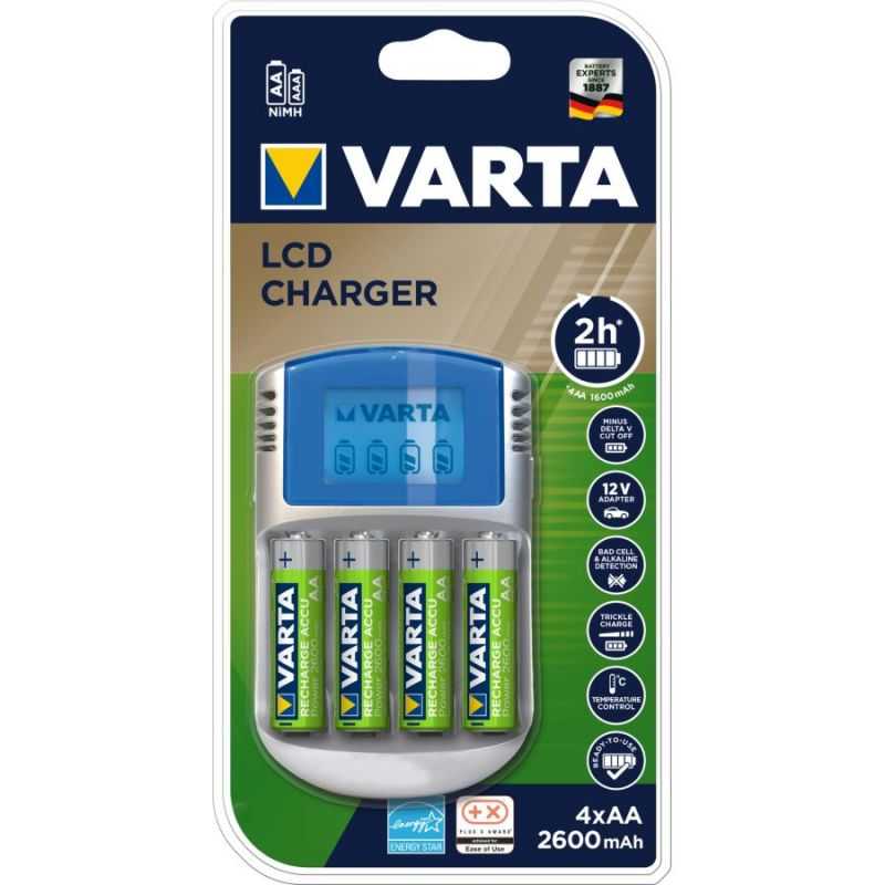 VARTA CHARGEUR 2H LCD + AA X4 2600MAH 220V ALLUME-CIGARE 12V USB