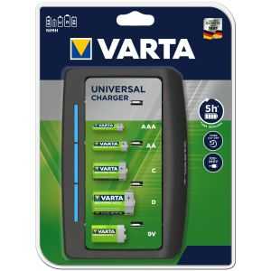 VARTA Chargeur Plug Charger pour piles AA/AAA+4 piles AA 2100 mAh