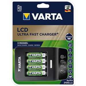 VARTA CHARGEUR LCD 15MIN + 4 ACCUS AA 2100MAH