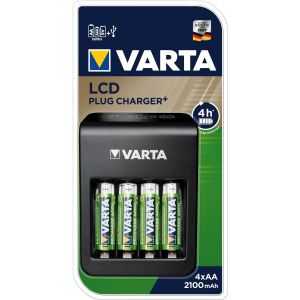 VARTA CHARGEUR MURAL LCD + 4 ACCUS AA 2100MAH