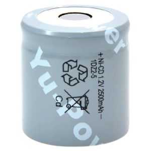 Accumulateur industriel YUASA 1/2 D NICD 2.5 Ah