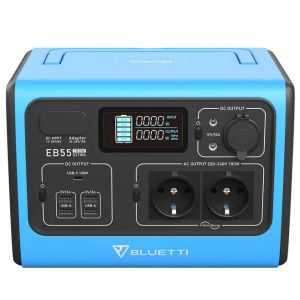 Bluetti EB55 station solaire nomade bleue