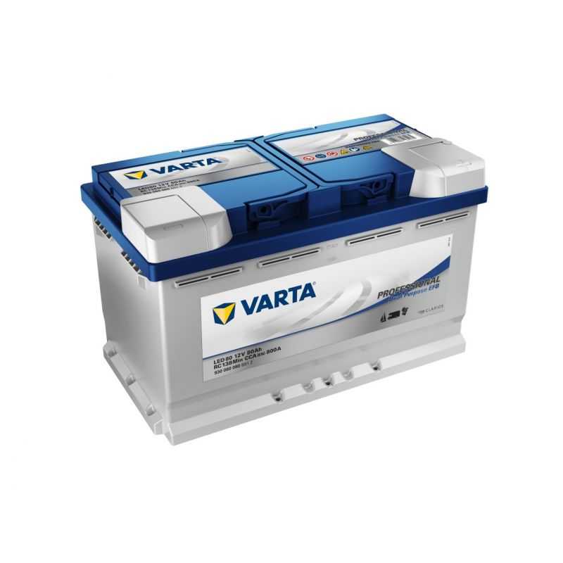 BATTERIE VARTA DUAL PURPOSE EFB LED80 12V 80AH 800A