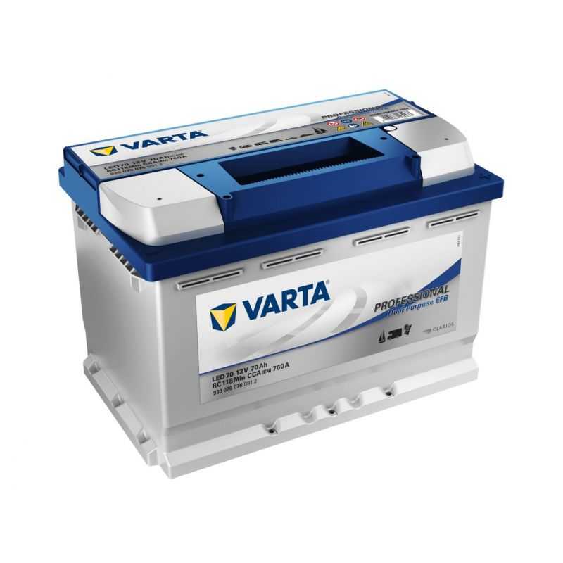 BATTERIE VARTA DUAL PURPOSE EFB LED70 12V 70AH 760A
