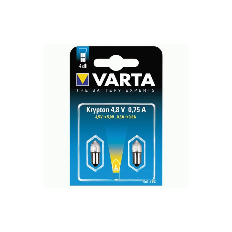 BLISTER 2 AMPOULES VARTA 792 KRYPTON