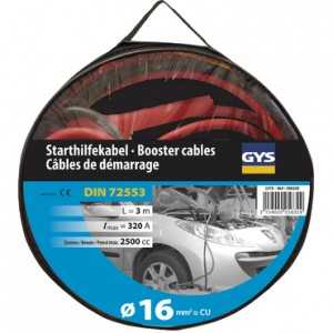 Câbles de démarrage Pro Pinces Isolées 2,5L - DIN72553 - 16 mm² - 320A - 2 x 3m