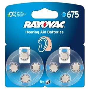 BLISTER 8 PILES RAYOVAC ZINC AIR 1.4 VOLTS REF 675