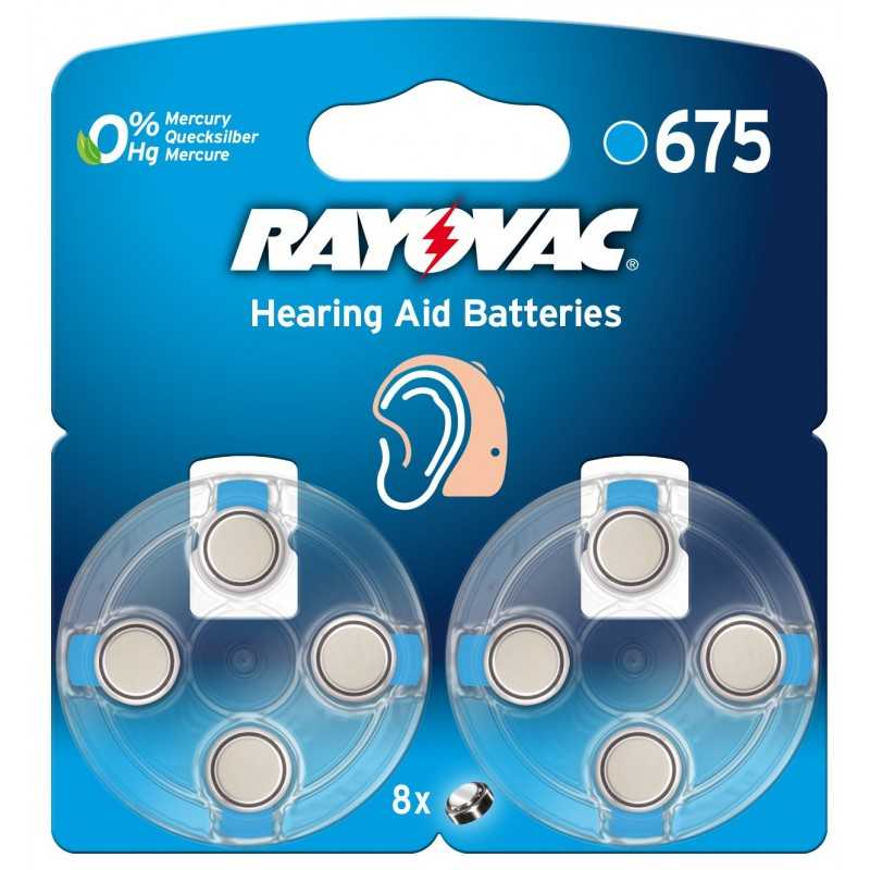 BLISTER 8 PILES RAYOVAC ZINC AIR 1.4 VOLTS REF 675