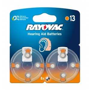 BLISTER 8 PILES RAYOVAC ZINC AIR 1.4 VOLTS REF 13