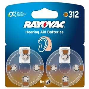 BLISTER 8 PILES RAYOVAC ZINC AIR 1.4 VOLTS REF 312