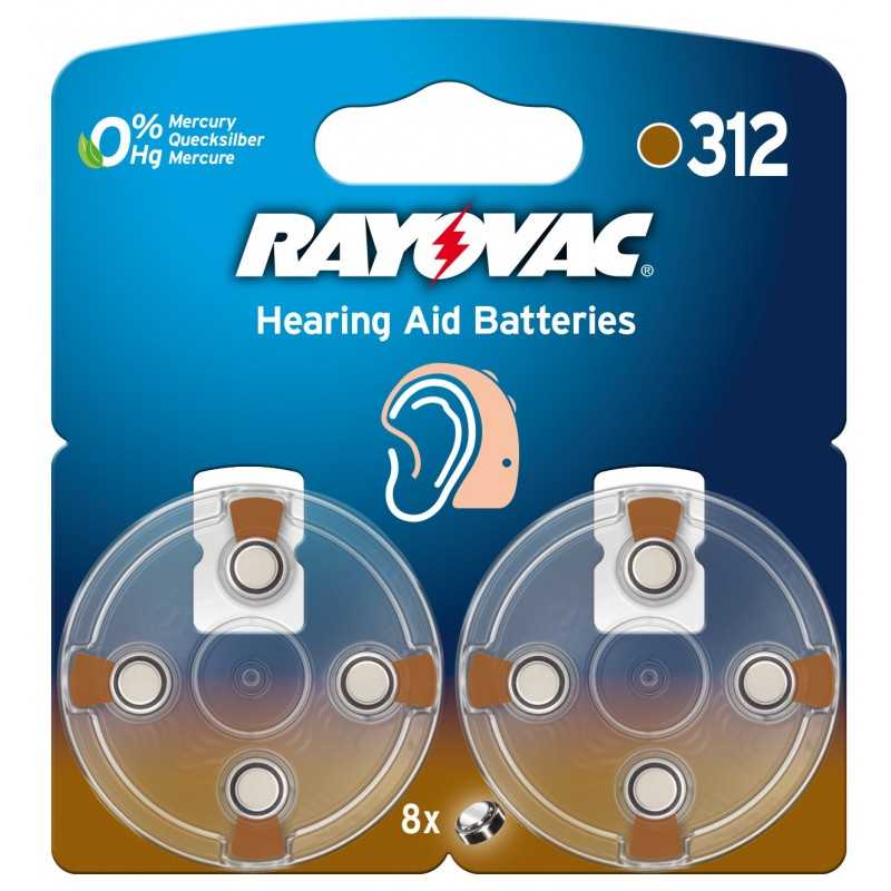 BLISTER 8 PILES RAYOVAC ZINC AIR 1.4 VOLTS REF 312
