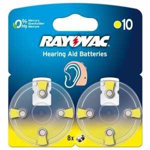 BLISTER 8 PILES RAYOVAC ZINC AIR 1.4 VOLTS REF 10